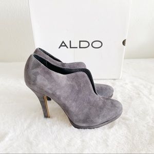 Aldo Suede Grey Tallo Stiletto Heel Ankle Booties